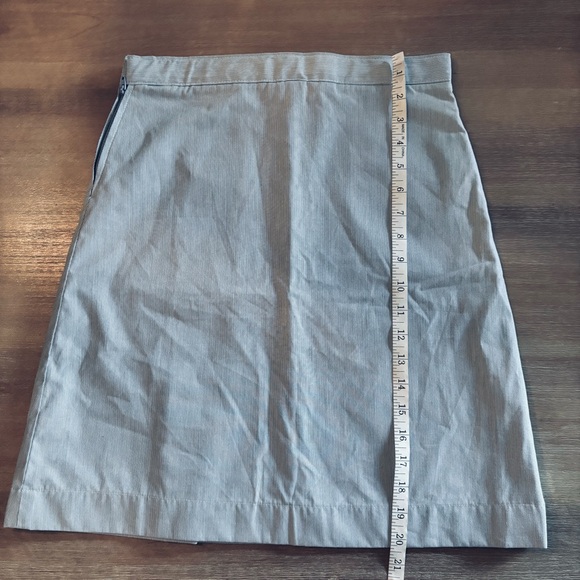 Lands End Kids Blue White Striped A-Line Adjustable Waist Lined Skirt, 12 Girls - Picture 5 of 8